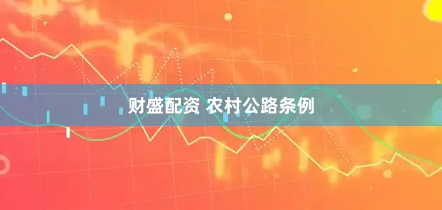财盛配资 农村公路条例